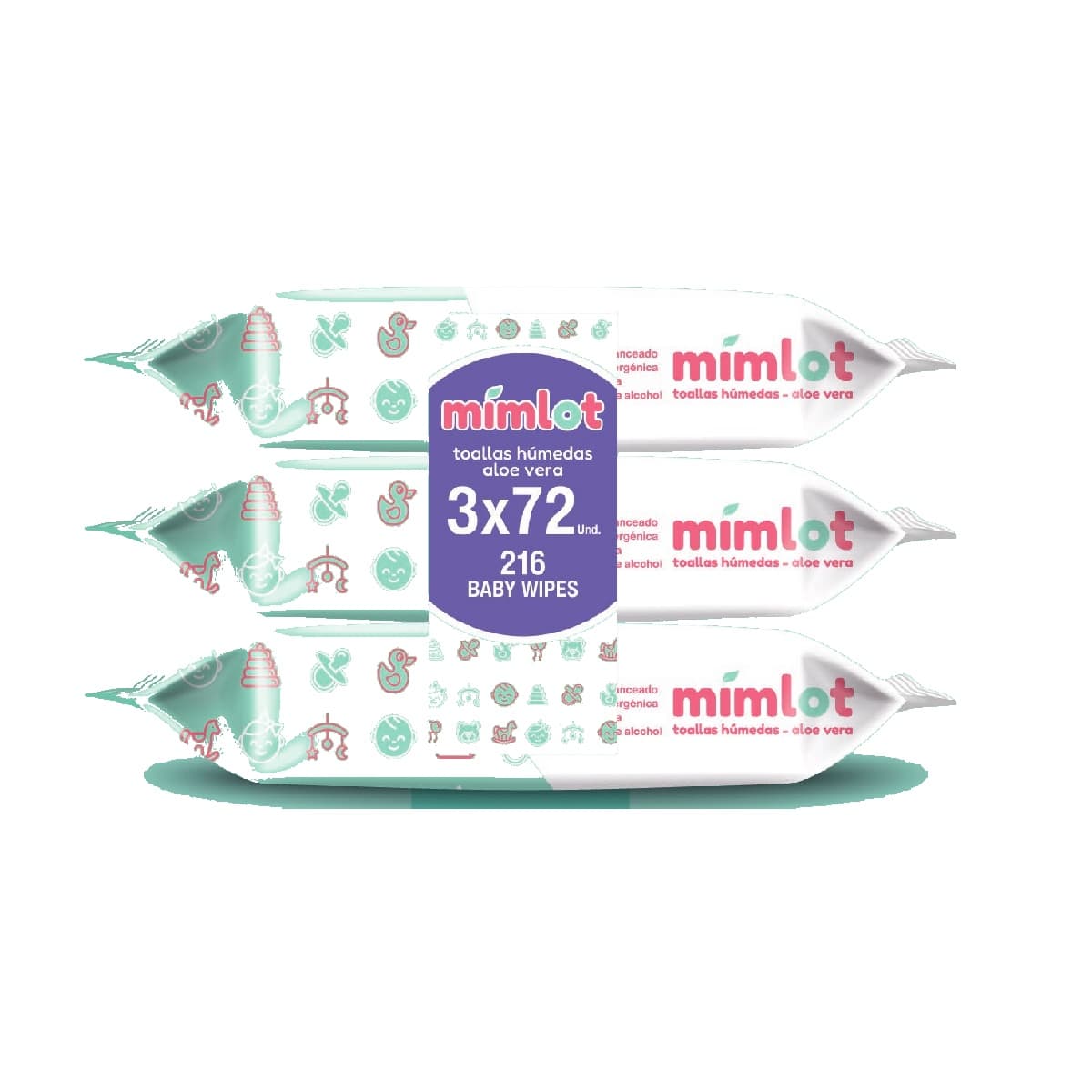 Tripack Toallas Húmedas de Aloe Vera 72 pcs