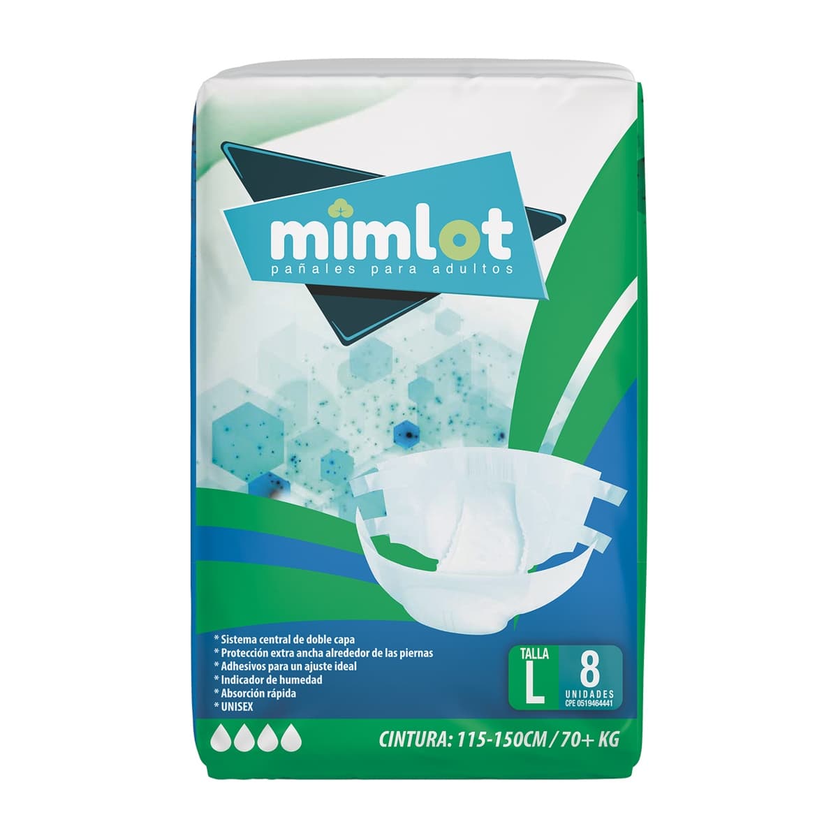 Pañal Para Adulto 8 pcs — Talla L