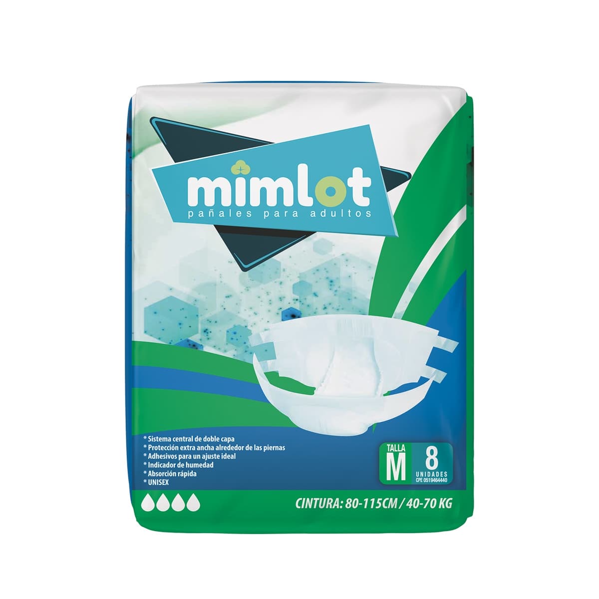 Pañal Para Adulto 8 pcs — Talla M