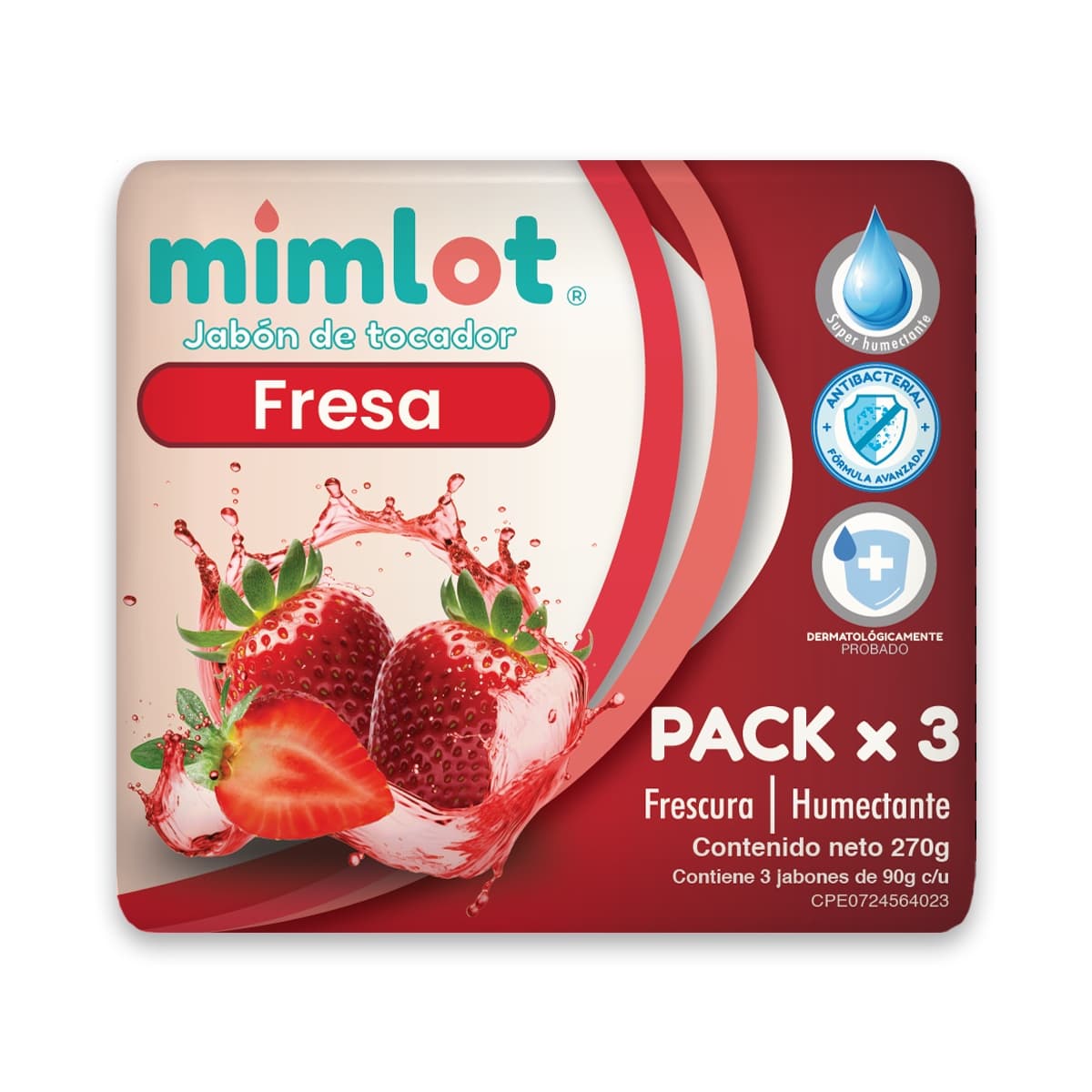 Pack x3 Jabón de Tocador de Fresa 270 g