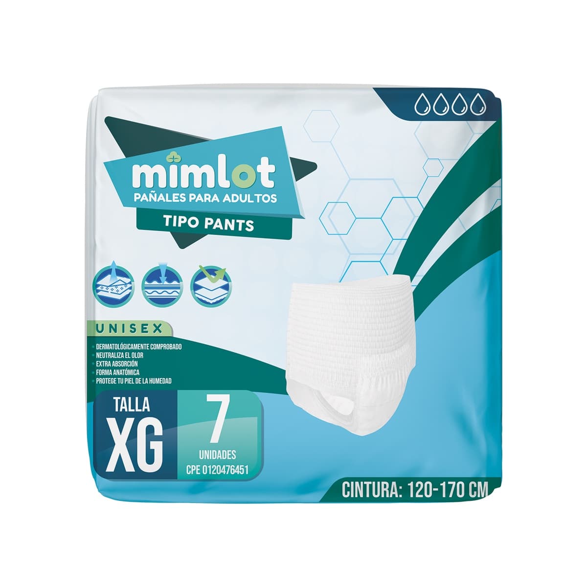 Pañal Para Adulto Tipo Pants 7 pcs — Talla XG